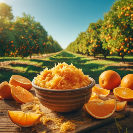 A representation of Orange pomace