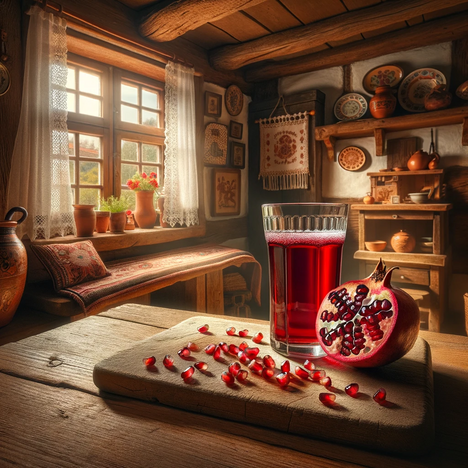 A representation of Pomegranate juice