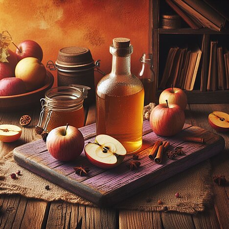 A representation of Apple cider vinegar