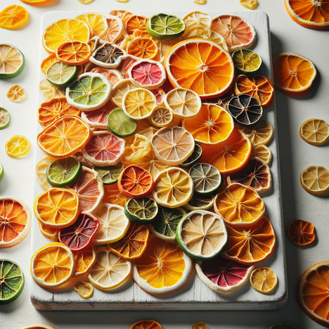 A representation of Dried fruit pulp from citrus fruits