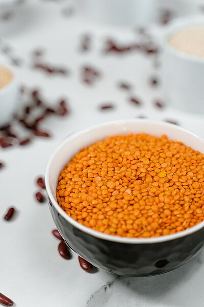A representation of red lentils