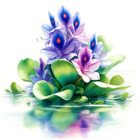 A representation of Water hyacinths