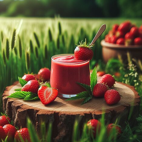 A representation of Strawberry puree
