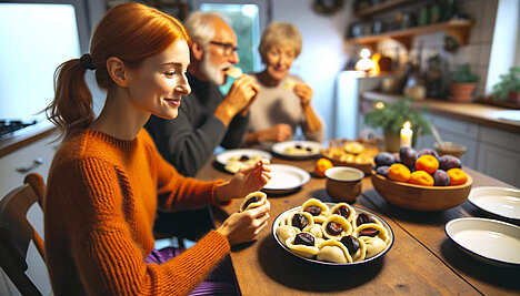 A representation of Plum dumplings