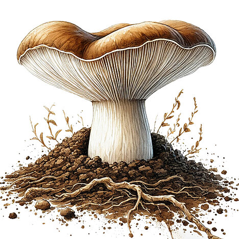 A representation of King oyster mushroom