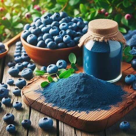 A representation of Blueberry powder