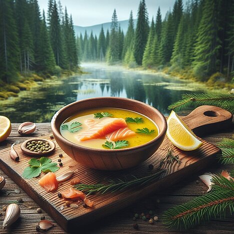 En repræsentation af Laksesuppe