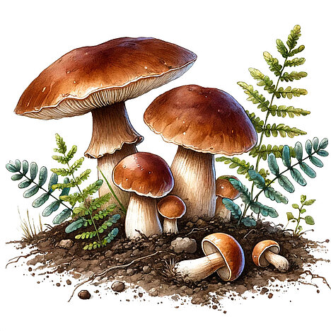 A representation of Porcini mushrooms