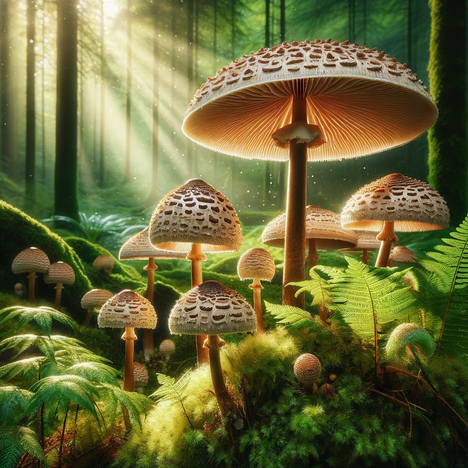 A representation of Common giant umbrella mushroom