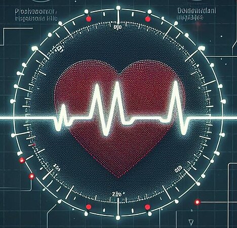 Una representación de ritmo cardiaco lento