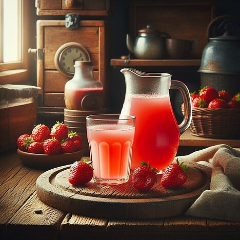 A representation of Strawberry juice