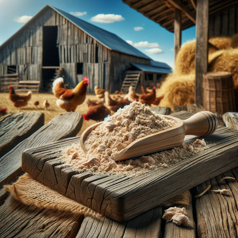 Une représentation de protéines de poulet séchées